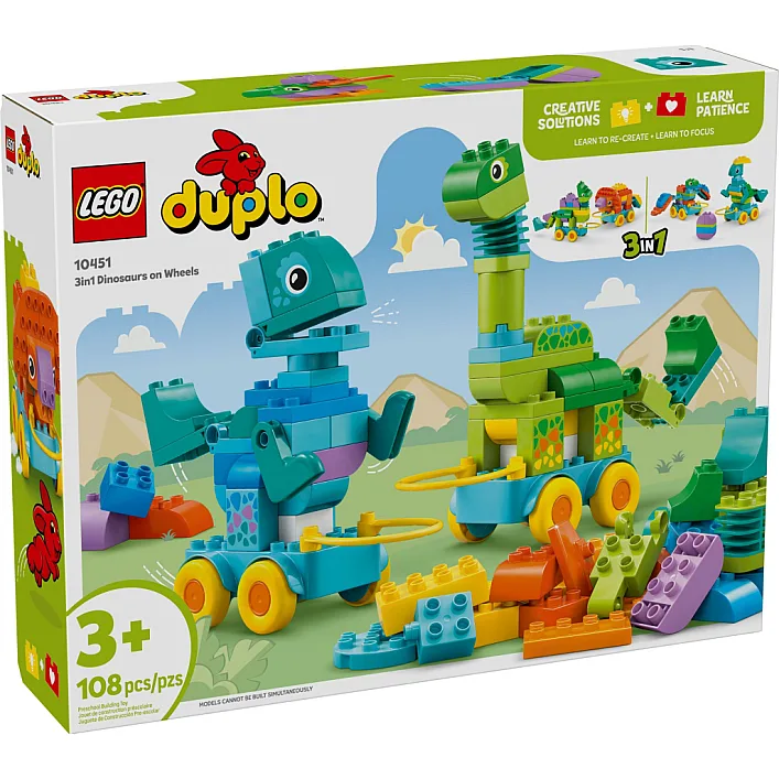 Конструктор LEGO DUPLO Динозавры на колесах 3 в 1 (10451)