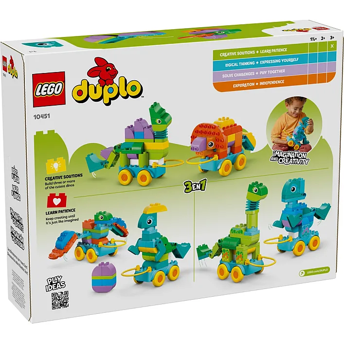 Конструктор LEGO DUPLO Динозавры на колесах 3 в 1 (10451)