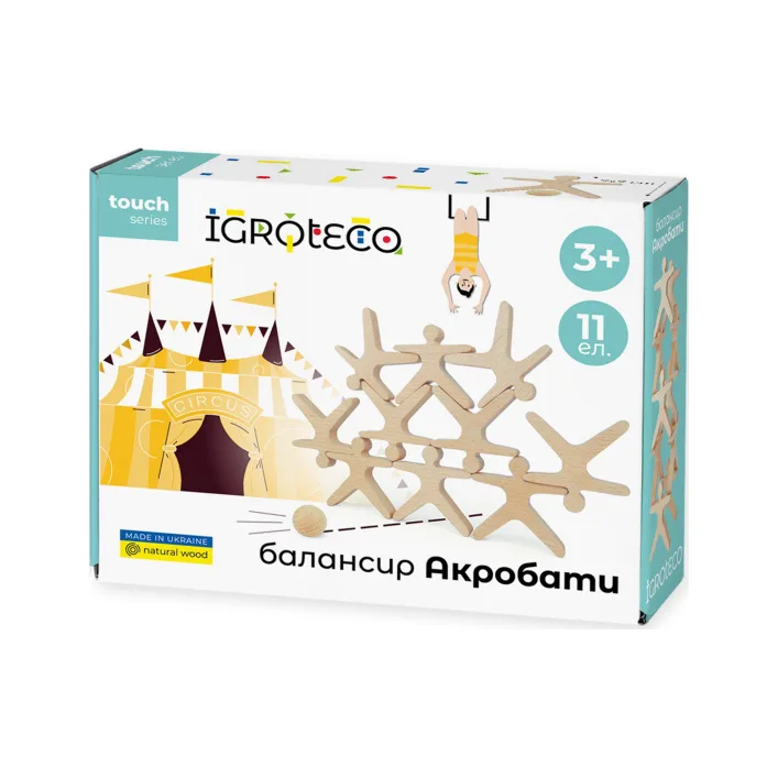 Деревянная игра-балансир "Акробаты" 11 дет. 900491 IGROTECO (Дер9491)