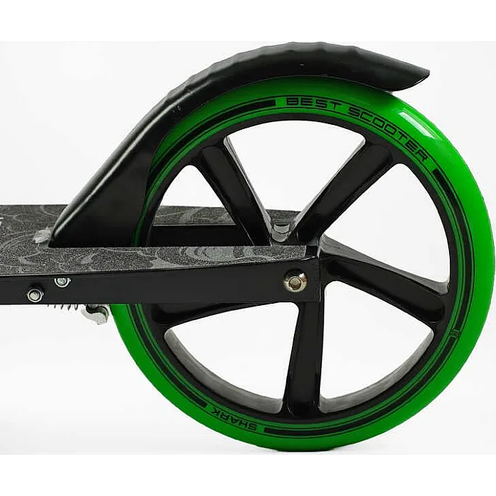 Самокат двухколесный "Best Scooter" SH-50730(4) "SHARK", с ручным тормозом, зажим руля, колеса PU - 20 см, 1 амортизатор, в коробке