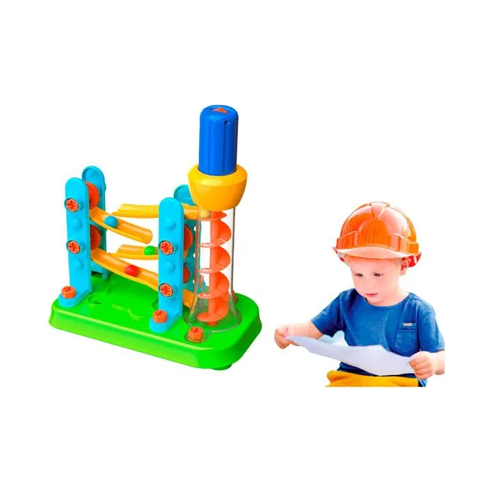 Набор для сборки Edu-Toys Горка-зигзаг с инструментами 54 детали (JS021)
