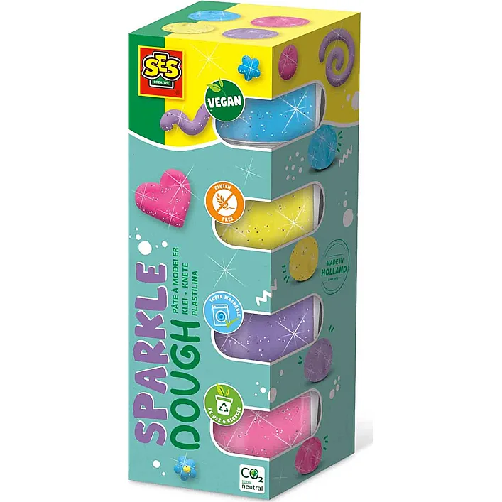 Незасихаюча маса для ліплення серії "Feel good dough" – БЛИСК (4 кольори, у пластикових баночках)