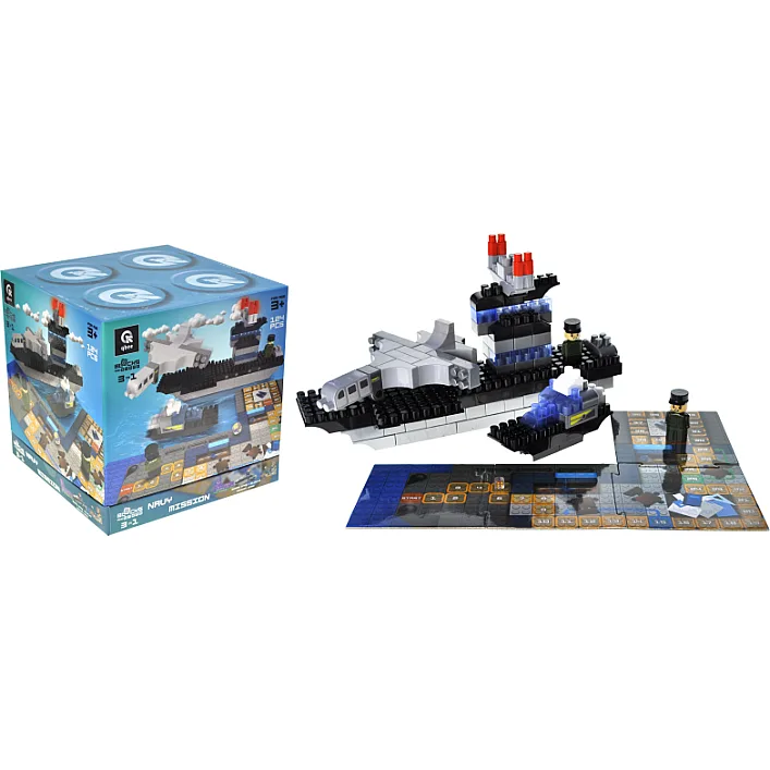 Конструктор "Block&Steps: Морская Миссия" + ходилка и мемори игра 3в1, 124дет. QB300-205 qbee (Кон3295)