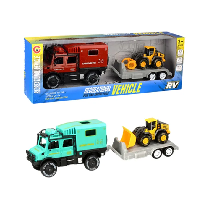 Автовоз 9892-11 інерційний, з трактором, в коробці р.41x9x14,5 см YG Toys