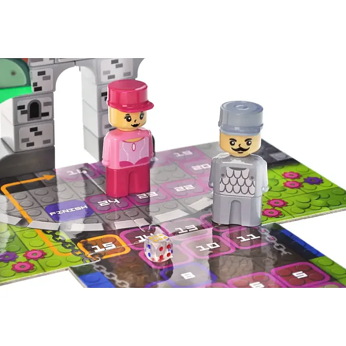 Конструктор "Block&Steps: Дракон и замок" + ходилка и мемори игра 3в1, 43дет. QB300-106 qbee (Кон7636)