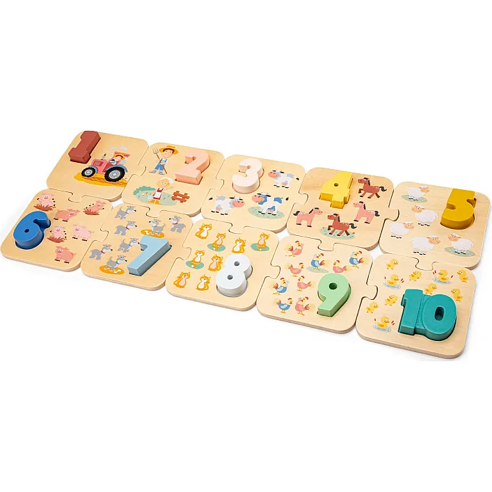 Игрушечный набор Пазл Ферма с цифрами, New Classic Toys (05181)