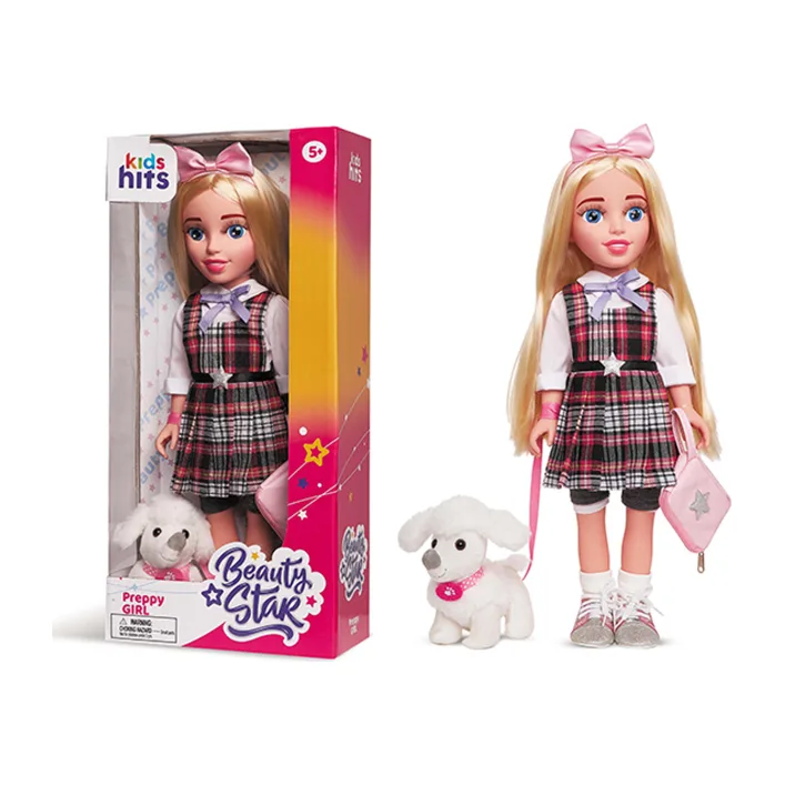 Кукла KH33/003 Beauty Star, Preppy, с любимцем и сумочкой, кукла 46 см коробка 23,5*50*12см (Лял0553)