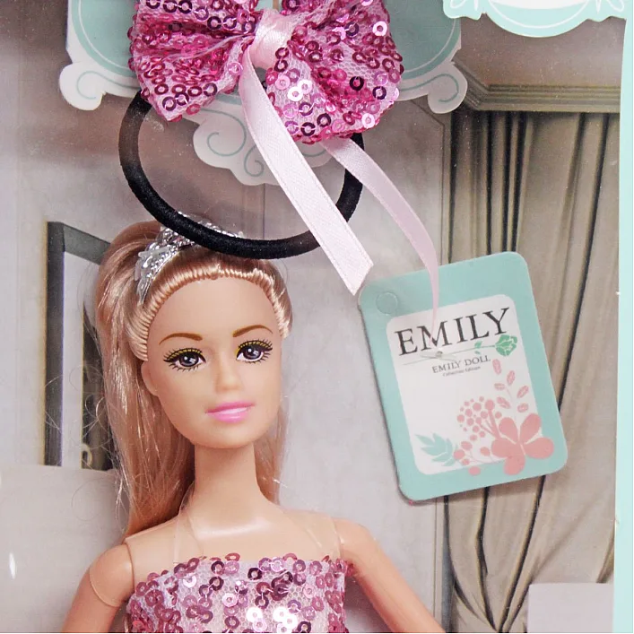 Кукла "Emily" QJ082A в наборе юбка для ребенка, размер куклы - 29 см, в коробке р. 58*6*40 см (Лял0820)