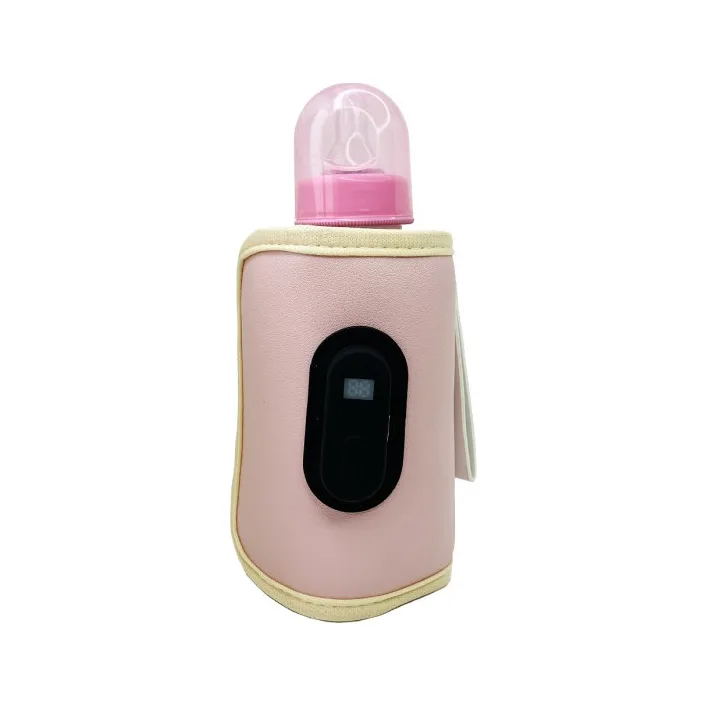 Портативний підігрівач для дитячих пляшечок MGZ-0222(Pink) з індикатором температури