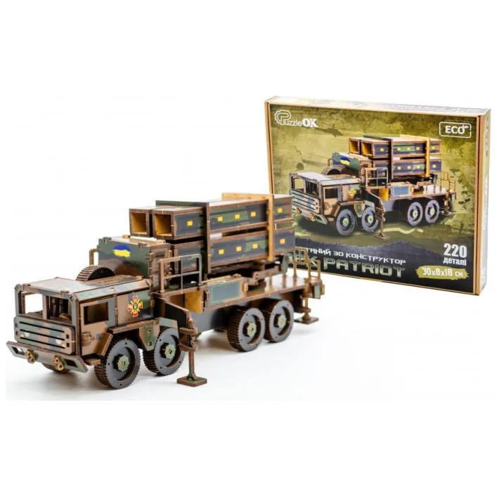 Деревянный 3D конструктор "ОКР Патриот" 220 дет. Арт-25220 г. 30*18*8 см PuzzleOK (Дер2522)