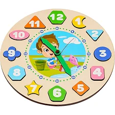 Деревянный сортер "Часы" для мальчиков Puz-22935 PuzzleOk (Дер6297)