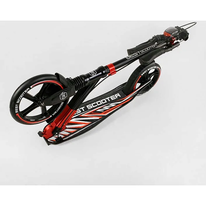 Самокат алюминиевый "Best Scooter" 10304 (2) колеса PU, ФАРА, зажим руля, d передних колес - 230мм, d задних колес 200мм, 1 амортизатор передний