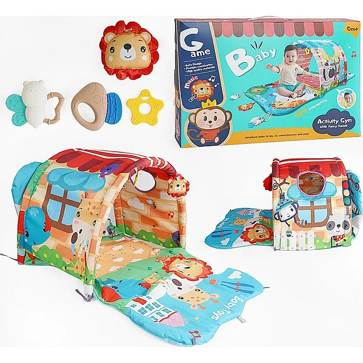 Игровой коврик 918-001 (18) 4в1, тоннель, игровые элементы, в коробке