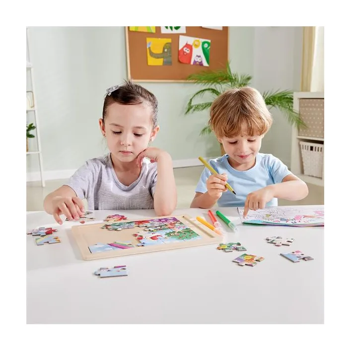 Пазл Hape Єдинороги з розмальовкою (E1642)