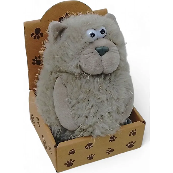 Мягкая игрушка "Кот Кругляш", (13 см), серый