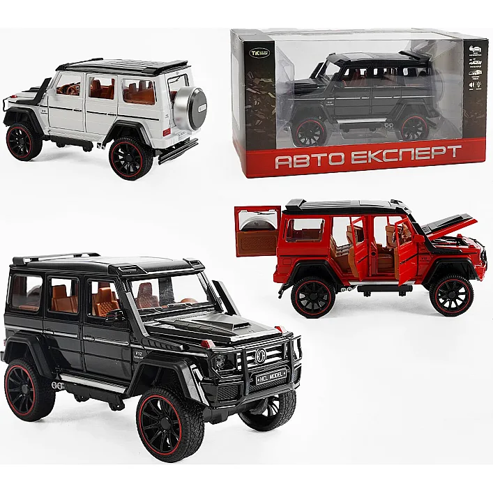Джип RS-50164 (36) "Авто Експерт", 3 кольори, металопластик, масштаб 1:22, світло, звук, інерція, відчиняються двері, багажник та капот, в коробці