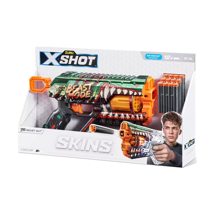 Скорострельный бластер X-Shot Skins Griefer Beast Out 12 патронов (36561A)