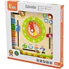 Деревянный календарь Viga Toys с часами англ. язык (44538)