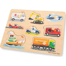 Пазл Транспорт, New Classic Toys, деревянный, 8 частей, арт. 10432