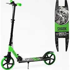 Самокат двухколесный "Best Scooter" SH-50730(4) "SHARK", с ручным тормозом, зажим руля, колеса PU - 20 см, 1 амортизатор, в коробке