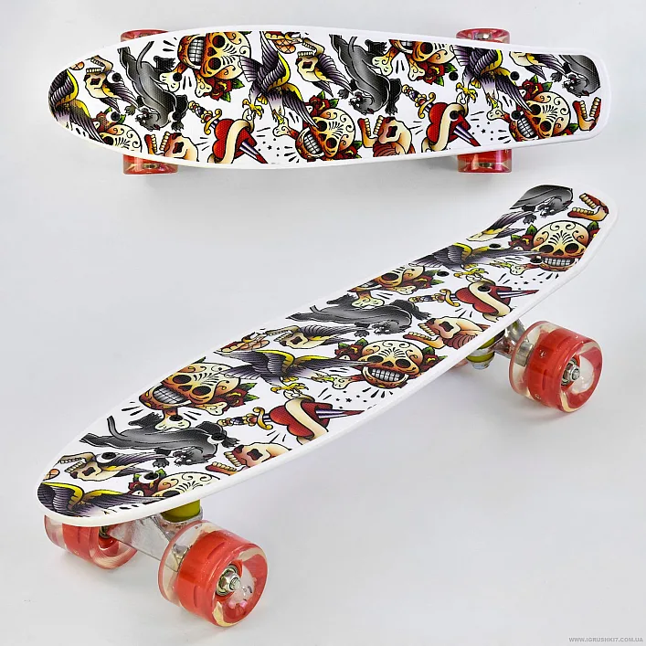 Скейт Р 14209 (8) Best Board, доска=55см, колёса PU, СВЕТЯТСЯ, d=6см