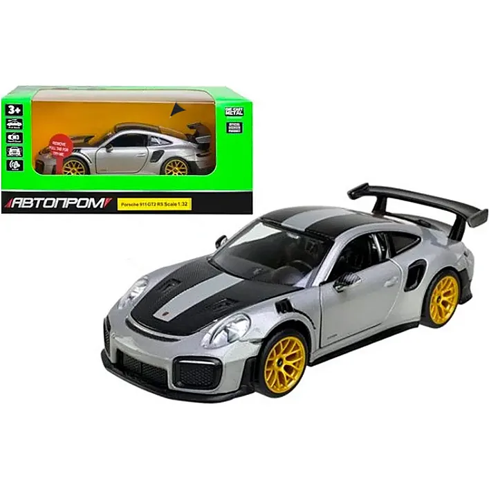 Машина металева "АВТОПРОМ" 68705 1:32 "Porsche 911 GT2 RS", батарейка, світло, звук, відкриваються двері, короб.18 *9* 8 см (Маш5498)