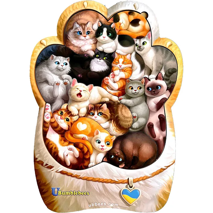 Деревянный пазл-вкладыш "Котики-муркотики" Ubumblebees (ПСФ133) PSF133