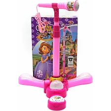 Микрофон на подставке, музыкальный, со светом, в коробке DS-001-1B р.21*7*31см (Муз9730)
