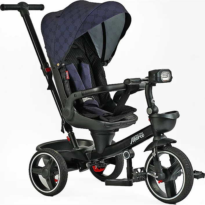 Велосипед 9155 / 331-09 BestTrike "Marco" (1) поворотное сиденье, складной руль, колеса с прорезиненным PU, корзина, телескопическая ручка, фара музыкальная