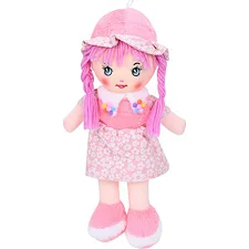 Детская игровая кукла FG240408152A-1(Light-Pink) 38 см, мягконабивная, петелька