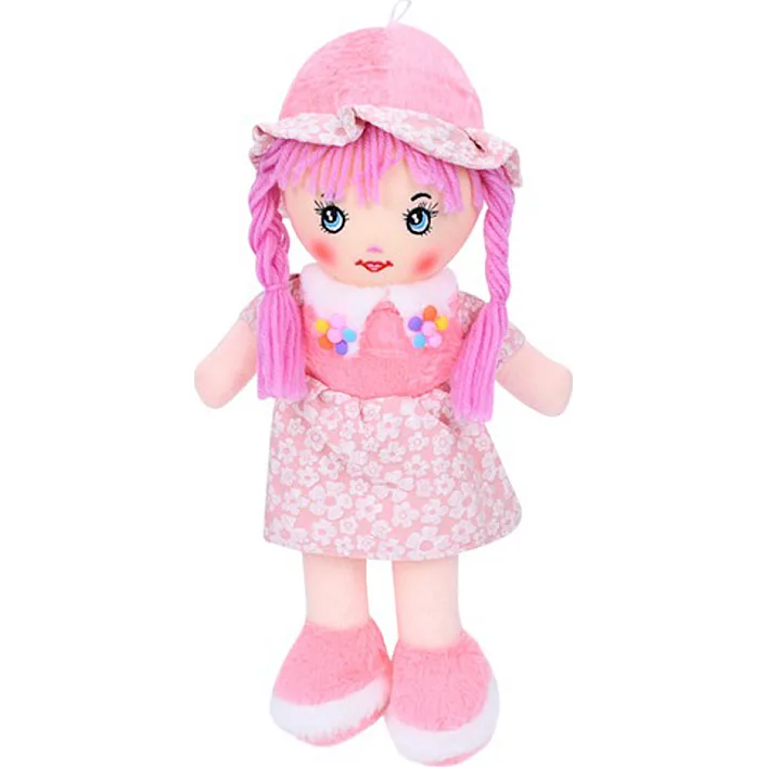 Дитяча іграшкова лялька FG240408152A-1(Light-Pink) 38 см, м'яка набивна, петелька
