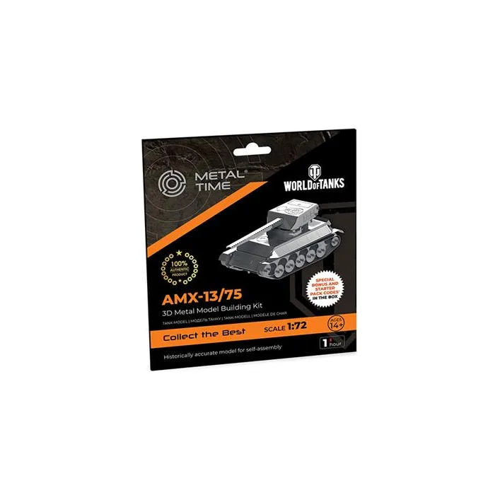 Коллекционная модель-конструктор Metal Time World of Tanks танк AMX-13/75 (MT068)