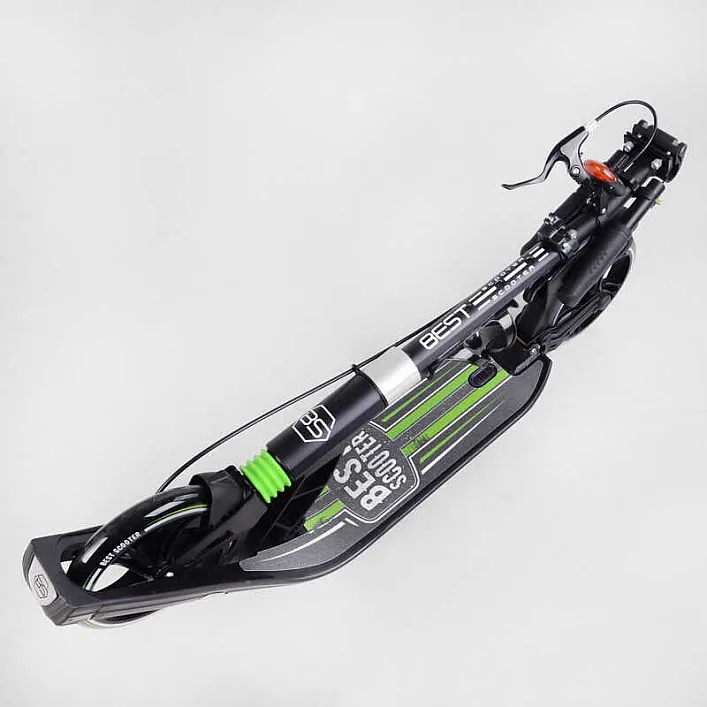 Самокат двухколесный "Best Scooter" L-22066 (2) ФАРА, колеса PU 200мм, 2 амортизатора, зажим руля, ручной тормоз, в коробке