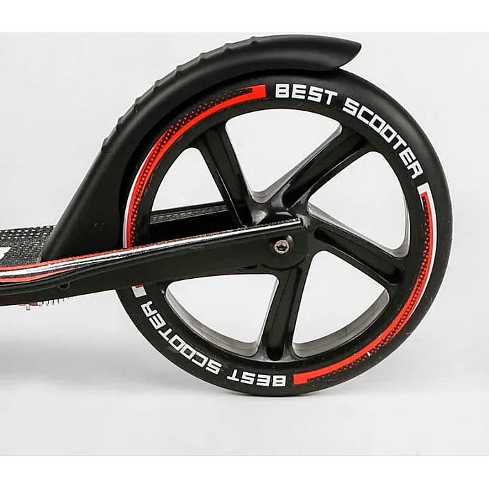 Самокат алюминиевый "Best Scooter" 10304 (2) колеса PU, ФАРА, зажим руля, d передних колес - 230мм, d задних колес 200мм, 1 амортизатор передний