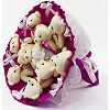 Букет из игрушек Мишки фуксия 5351IT с 9ю игрушками