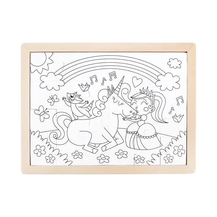Пазл Hape Єдинороги з розмальовкою (E1642)