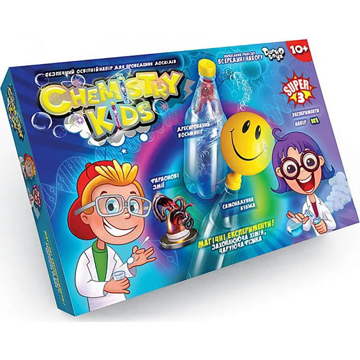 Безопасный образовательный набор для проведения опытов "CHEMISTRY KIDS" CHK-01-01-04U УКР CHK-01-01U