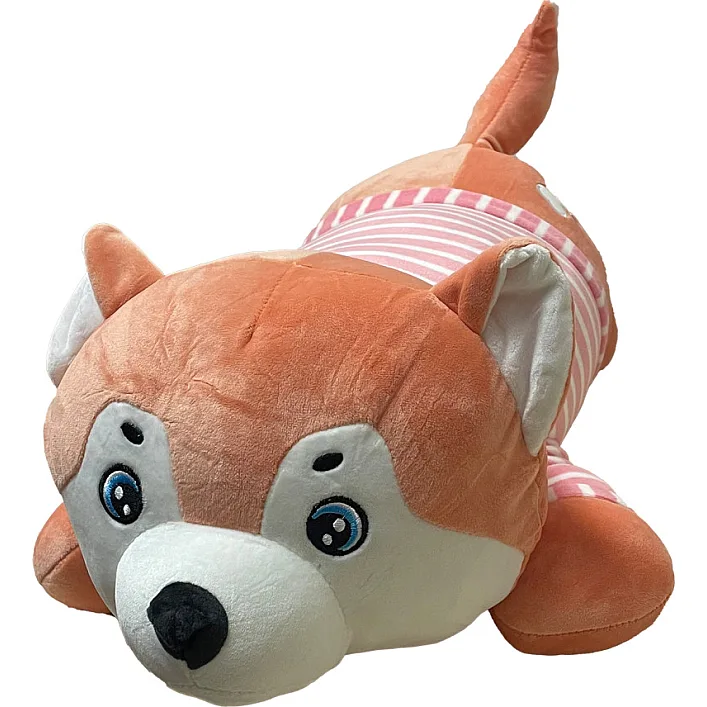 Детская мягкая игрушка "Собачка" L1124(Peach) игрушка с пледом, размер 60 см