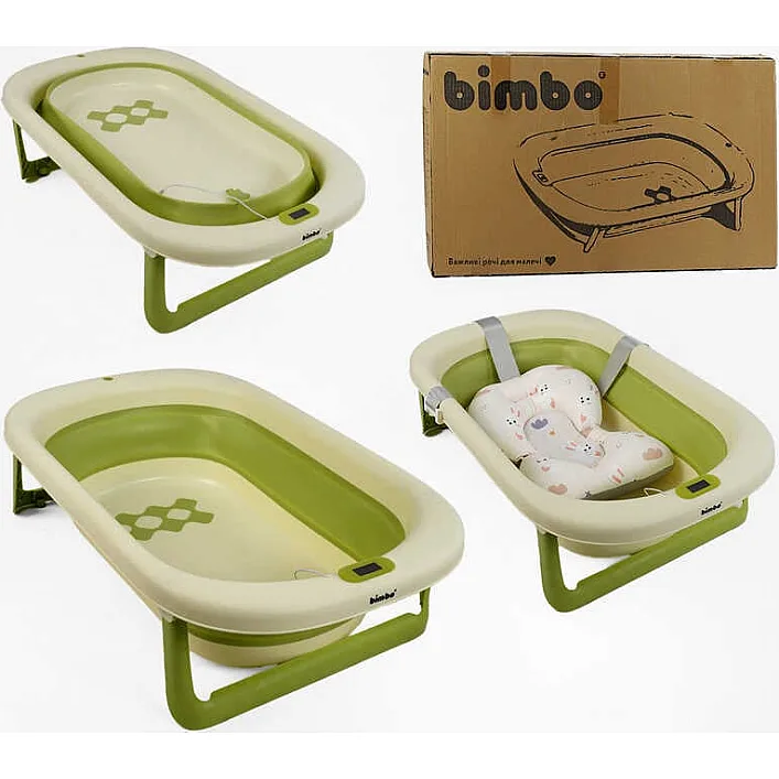 Ванна BM-60530 (1) "Bimbo", 79х47х21 см, раскладная, клапан слива, раскладные ножки, электронный датчик температуры, матрас, в коробке