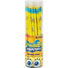 Карандаш графитный SB25-046 "Sponge Bob" с резинкой, трехгранный, тубус Kite (Кнц5964)