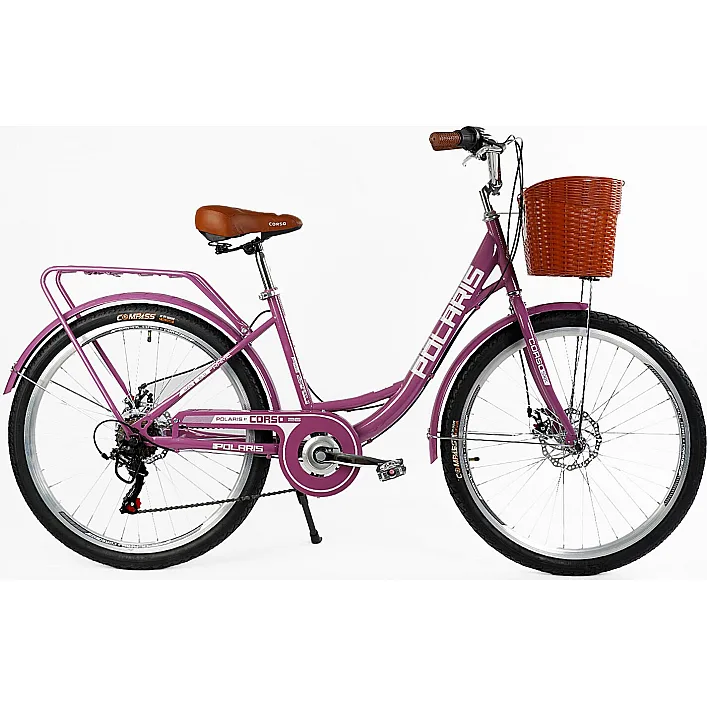 Велосипед городской Corso «Polaris» 26'' PS-91606 + КОРЗИНА