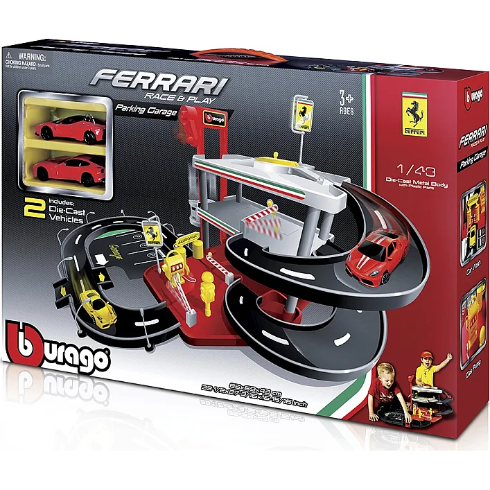 Ігровий набір - ГАРАЖ FERRARI (3 рівні, 2 машинки 1:43)