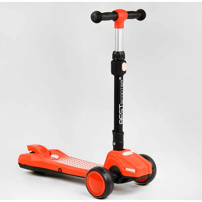 Самокат трехколесный LT-12857 Best Scooter с парогенератором (6) складной руль, ЗВУК МАШИНЫ, ДЫМ, СВЕТ, пластмассовый, колеса PU 120х35мм, в коробке