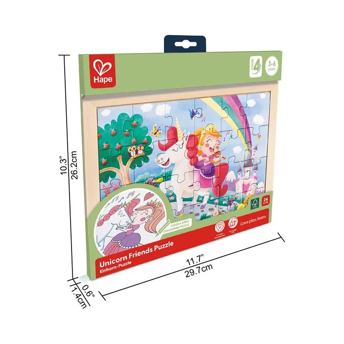 Пазл Hape Єдинороги з розмальовкою (E1642)