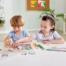 Пазл Hape Единороги с раскраской (E1642)
