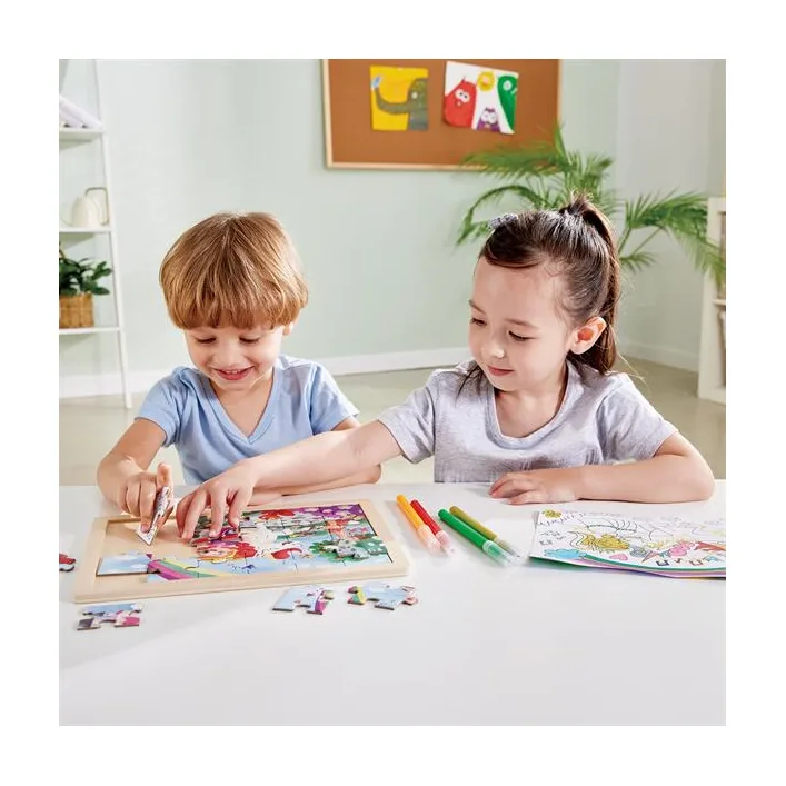 Пазл Hape Єдинороги з розмальовкою (E1642)