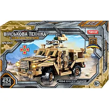 Конструктор "Военная техника" 32921 (18) "Teko", 424 детали, военный автомобиль "HMMWV M1114", подвижные элементы, в коробке
