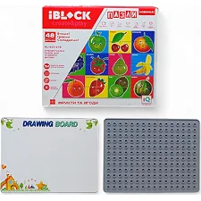 Конструктор IBLOCK PL-921-278 144 детали, доска для рисования+2 маркера в коробке 29,5*6,5*25 см (Кон9278)