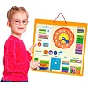 Магнитный календарь Viga Toys с часами на английском языке (50377)