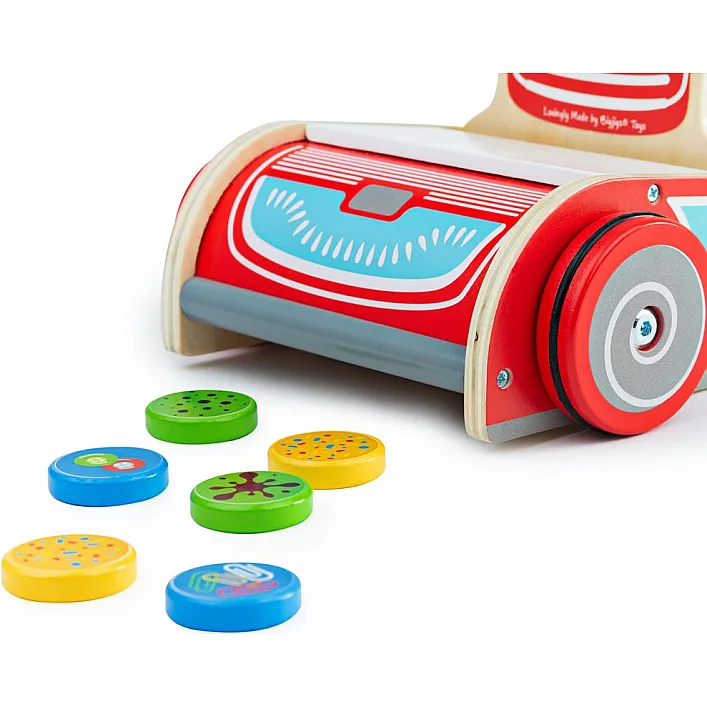 Игрушечный вертикальный пылесос, Bigjigs Toys, деревянный, арт. 33009